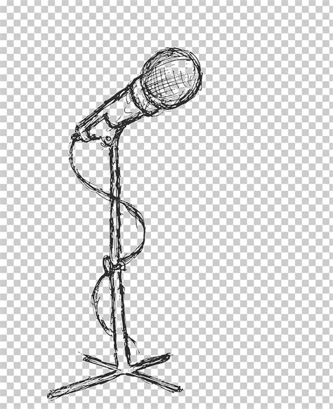 Microphone Drawing Painting PNG - art, black and white, body jewelry, draw, drawing | Drawing ...