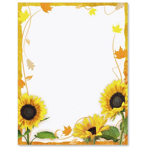 Sunflower Surprise Border Papers | Borders for paper, Sunflower template, Border templates