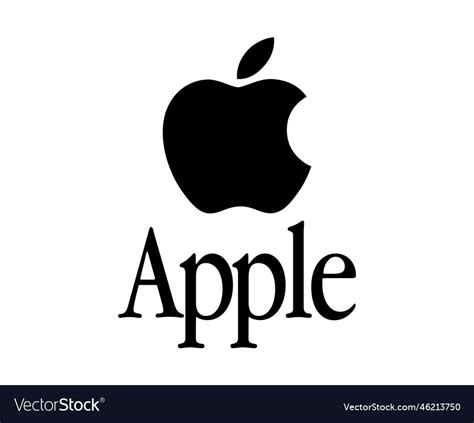 Apple logo brand phone symbol with name black Vector Image