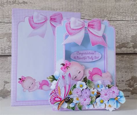 New baby girl card welcome baby card | Etsy