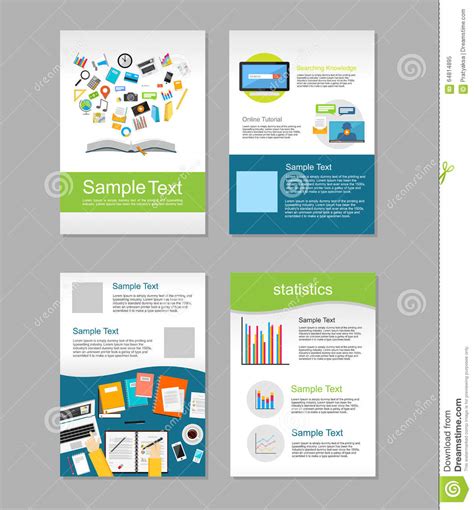 Set of Flyer. Brochure Design Templates. Education Infographic Concept. E-learning Concept Stock ...