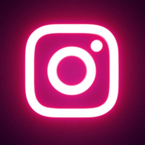 Logotipo de instagram luz de neón, instagram brilla en la oscuridad | Foto Premium