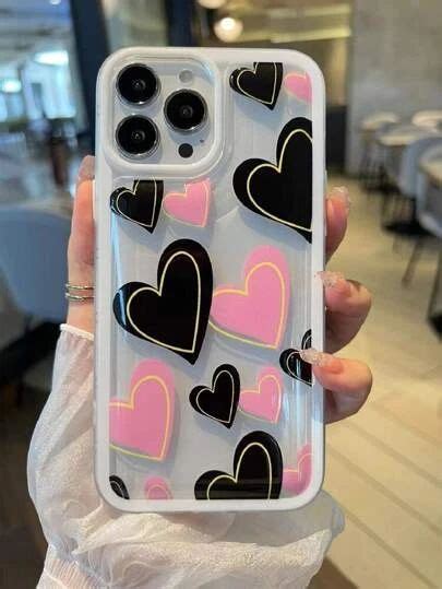 Heart Pattern Clear Phone Case | Pretty iphone cases, Iphone phone cases, Girly phone cases