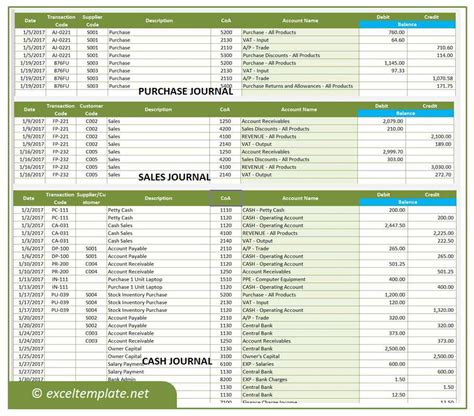 Accounting Journals | Excel Templates