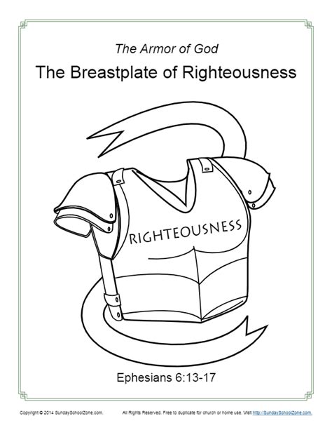 Breastplate Of Righteousness Template