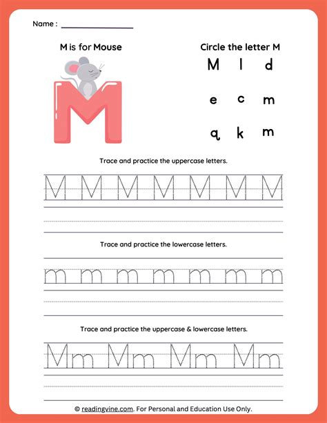 Tracing Letter M | Worksheets for Preschool