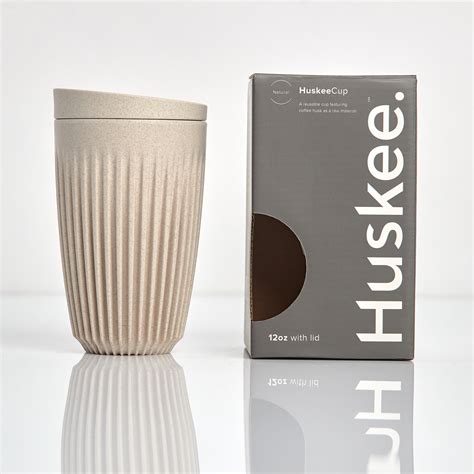 HUSKEE CUP & LID 12OZ NATURAL - Firebat Coffee Roasters