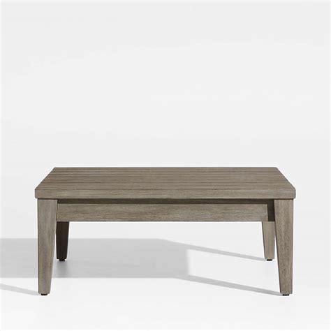 Andorra Grey Wood Outdoor Ottoman Frame | Crate & Barrel