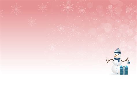 Winter and Snow Man Powerpoint Templates - Christmas, Objects, Red Backgrounds