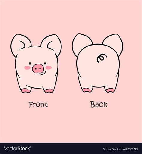 Cartoon cute pink pig drawn with a tablet Vector Image