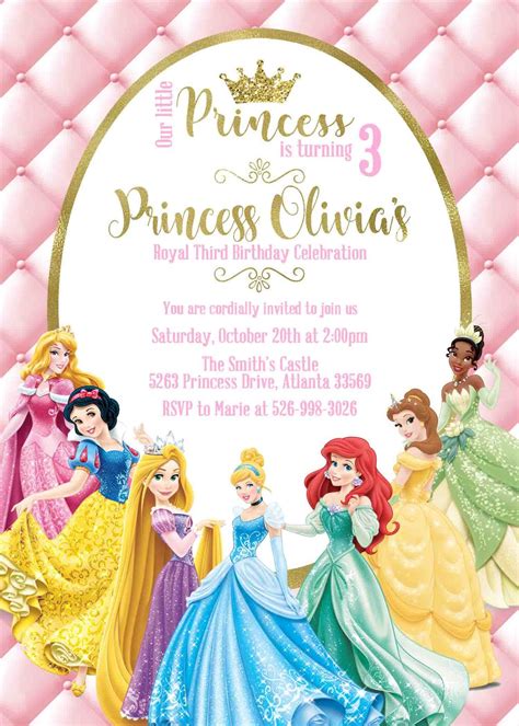 Princess Birthday Invitations Printable