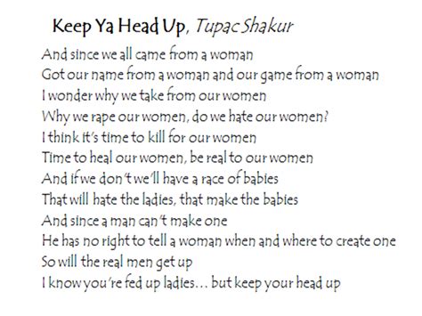 Darren Hamilton Headline: Tupac Shakur Keep Ya Head Up Songtext