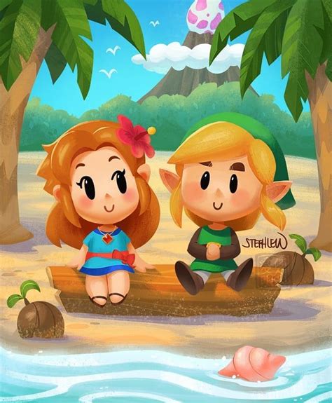 Legend of Zelda Link's Awakening art > Marin and Link | stephlewart | Awakening art, Legend of ...