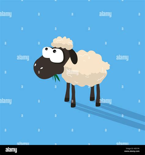 Funny sheep cartoon with silly face expression Stock Photo - Alamy