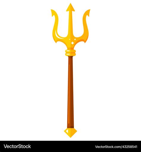 Golden trident weapon of poseidon aquaman staff Vector Image