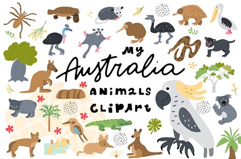 My Australia Animals Clipart By Ksenias Store | TheHungryJPEG