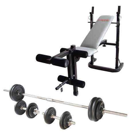 York B500 Weight Bench with Viavito 50kg Cast Iron Weight Set