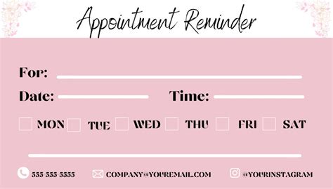 Appointment Reminder Card Template. Reminder Cards. Editable | Etsy