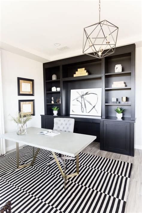 Check out this modern black-and-white home office on HGTV.com. | Home office design, Home office ...