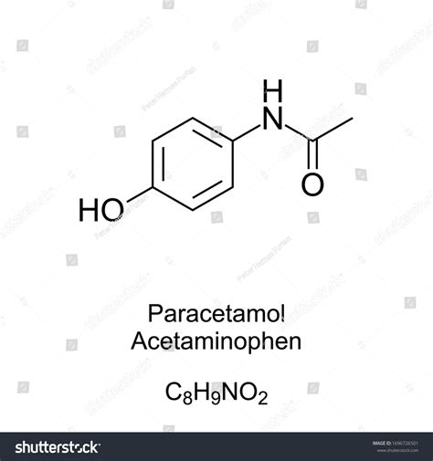 Paracetamol Formula Molecular Structure Known Acetaminophen Stock Vector (Royalty Free ...