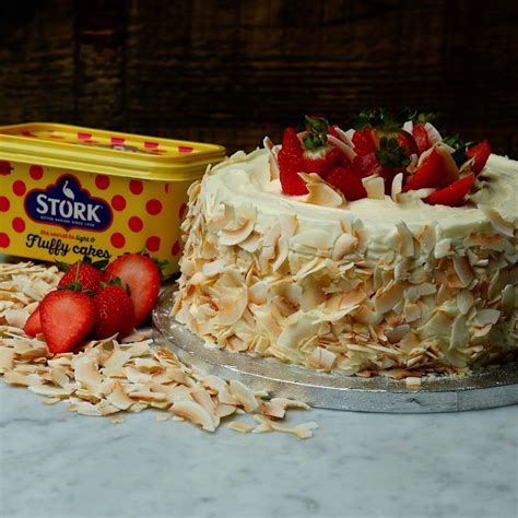 Strawberry and Coconut Sponge Cake | Bake With Stork