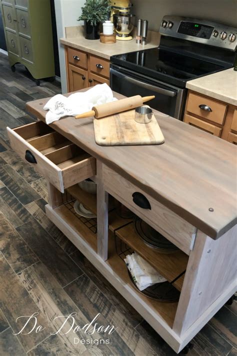 DIY Rolling Kitchen Island | Upcycled Cabinet Project | Do Dodson Designs