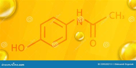 Paracetamol Chemical Formula. Paracetamol 3D Realistic Chemical Molecular Structure Stock Vector ...