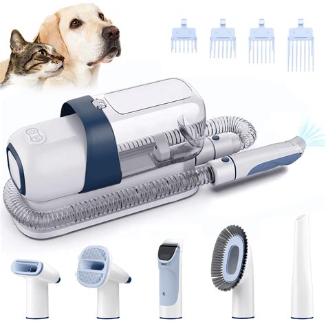 LMVVC Pet Grooming Kit, Dog Grooming Clippers with 2.3L Vacuum Suction 99% Pet Hair, Pet ...