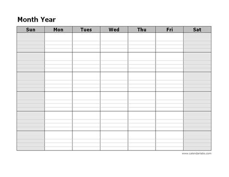 2 Page Printable Monthly Calendar