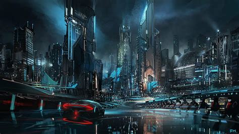 HD wallpaper: digital, digital art, artwork, futuristic, futuristic city | Wallpaper Flare