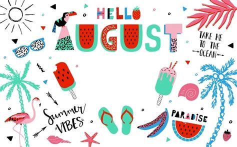 August Summer Clipart