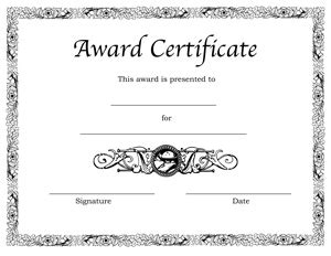 Blank Award Certificate Templates for Word | Printable Certificates