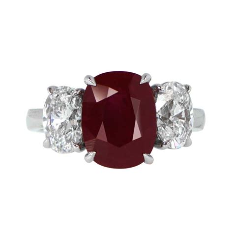 Ruby and Diamond Engagement Ring - Estate Diamond Jewelry