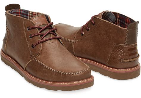 TOMS Chocolate Leather Men'S Chukka Boots in Brown for Men - Lyst