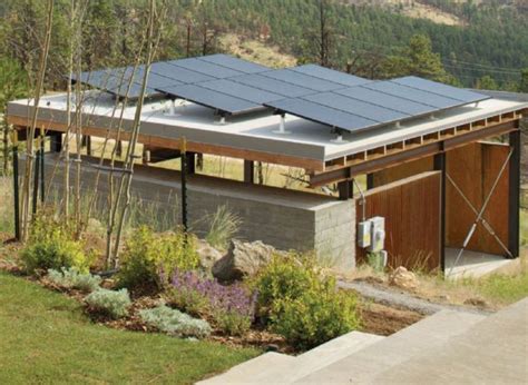 Flat Roof House With Solar Panels