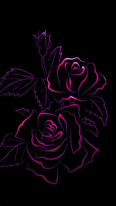 Neon roses Wallpaper Download | MobCup