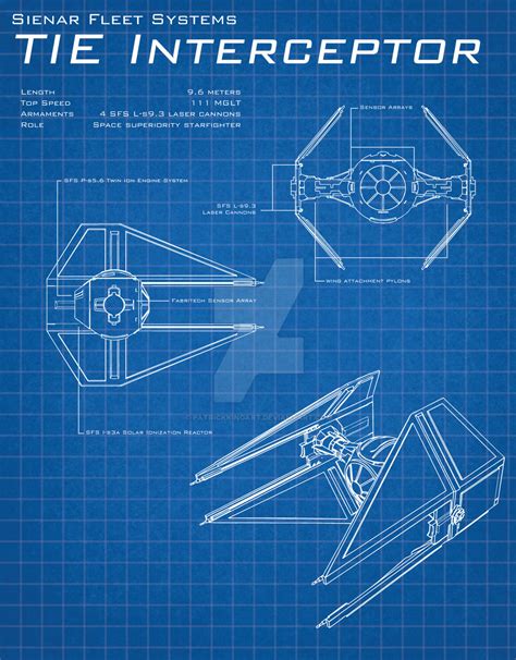 Star Wars Blueprints - TIE Interceptor by patrickkingart on DeviantArt