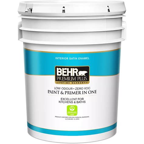 Behr Premium Plus Interior Satin Enamel Paint & Primer in One - Medium Base, 18.9 L | The Home ...