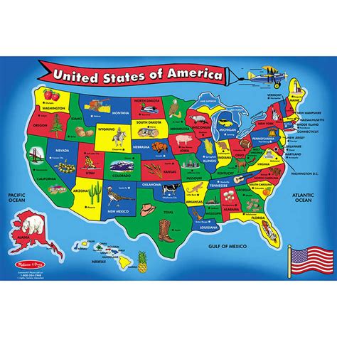 TeachersParadise - Melissa & Doug U.S.A. (United States) Map Floor Puzzle - 51 Pieces - LCI440