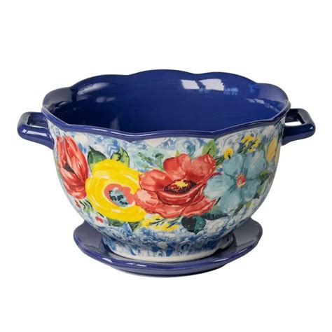 The Pioneer Woman Delaney 8" Ceramic Colander Planter, Blue - Walmart.com | Pioneer woman, Blue ...