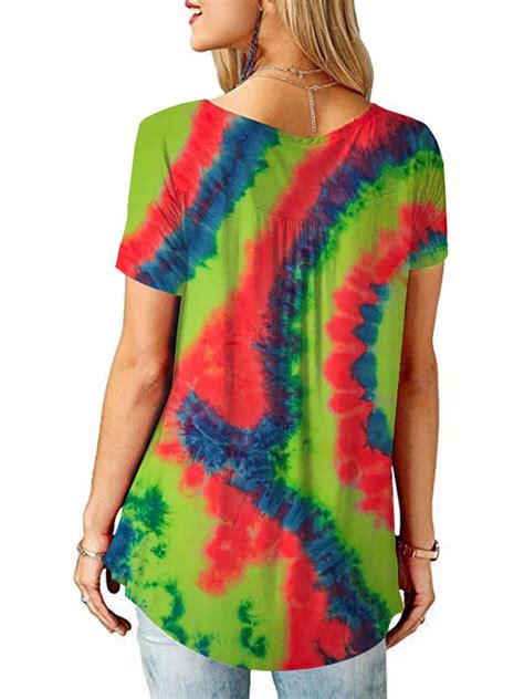 Women's Tie Dye Plus Size T Shirts Summer Short Sleeve Tunic Casual Loose Tops | Walmart Canada