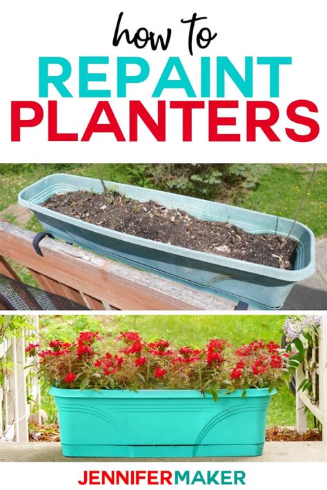 How to Spray Paint Plastic Planters - Jennifer Maker