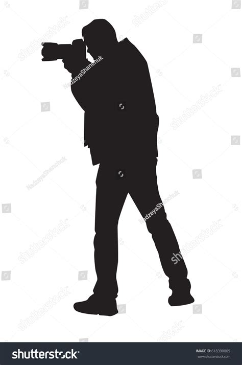 Silhouette Photographer Working Vector Stock Vector (Royalty Free) 618390005 | Shutterstock