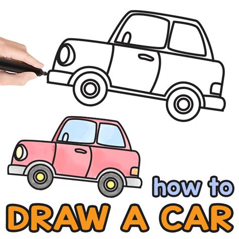 How to Draw a Car - Step by Step Drawing Tutorial - Easy Peasy and Fun