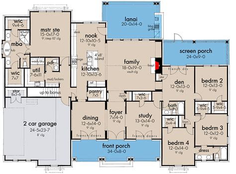 4-Bedroom Modern Farmhouse Plan with Three Fresh Air Spaces - 16918WG | Architectural Designs ...