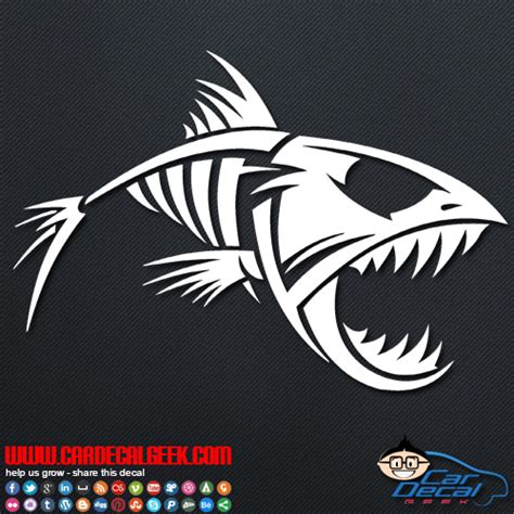 Bad-Ass Fish Skeleton Car Window Decal Sticker