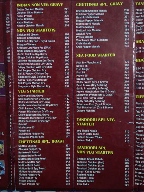 Salem RR Briyani Unvagam Menu and Price List for Sholinganallur ...