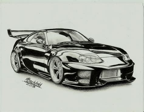 Toyota Supra Tuning Car Drawing Realistic by MaxBechtold on DeviantArt