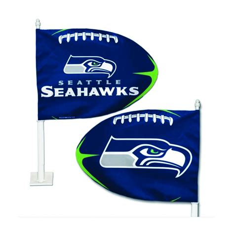 Seattle Seahawks Shaped Car Flag — Hats Off