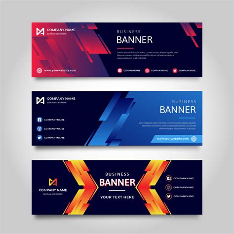 Flat gradient banner template 692329 Vector Art at Vecteezy